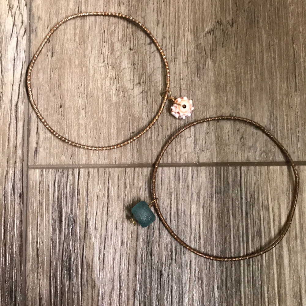 Shell & Sea Glass Bangles. - Picture 2 of 2